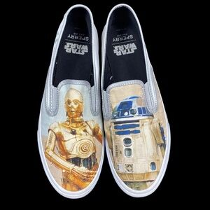 Mens Size 11 STAR WARS Sperry Boat Shoes C3PO R2D2 Droid Cloud Slip On